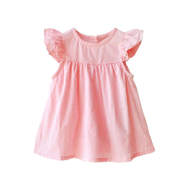 Детское летнее платье принцессы розовое для новорожденных на возраст 0 3