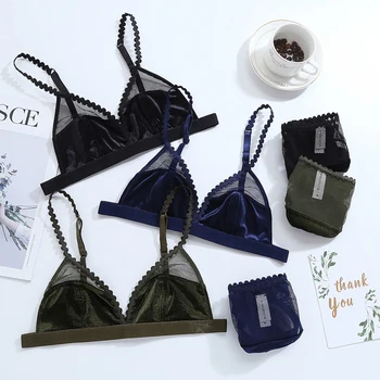 Wriufred Velvet Mesh Patchwork Women's Underwear Ultra thin Transparent Hollow Bra Panties Sets Triangle Cup Sexy Lingerie
Wriufred Velvet Mesh Patchwork Women's Underwear Ultra thin Transparent Hollow Bra Panties Sets Triangle Cup Sexy Lingerie