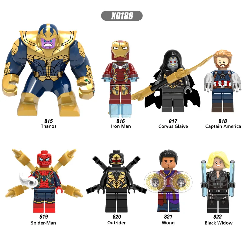 Super Heroes Single Sale Thanos Wong Iron Man Lady Death Captain America Black Widow Building Blocks Children Gift Toys X0186
Super Heroes Single Sale Thanos Wong Iron Man Lady Death Captain America Black Widow Building Blocks Children Gift Toys X0186
