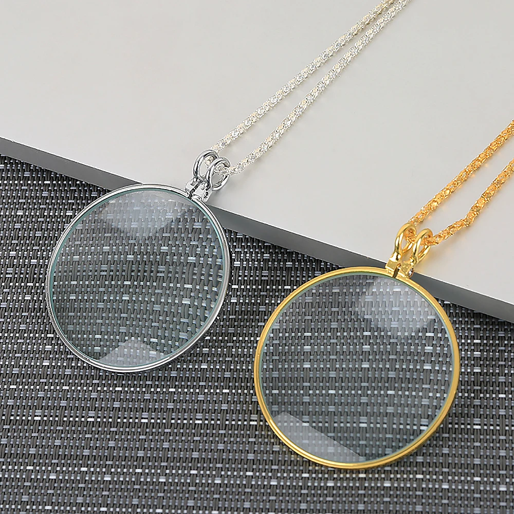 5X Necklace Magnifier Hanging Loupe Utility Monocle Lens Coin Magnifying Glass Necklaces Pendant with 450mm Metal Chain
5X Necklace Magnifier Hanging Loupe Utility Monocle Lens Coin Magnifying Glass Necklaces Pendant with 450mm Metal Chain