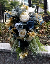 2021 Navy Bridal Bouquet with White Grey Roses Nature Initial Charm Silk Wedding Flowers for Bridal Party Matrimonio Wedding
2021 Navy Bridal Bouquet with White Grey Roses Nature Initial Charm Silk Wedding Flowers for Bridal Party Matrimonio Wedding
