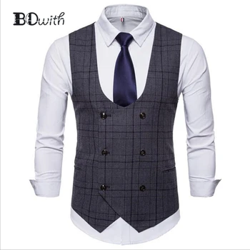 Black Men Vest Men's Sleeveless Slim Fit Suit Vest Double Breasted Six Buttons Business Dating Wedding Dress Waistcoat
Black Men Vest Men's Sleeveless Slim Fit Suit Vest Double Breasted Six Buttons Business Dating Wedding Dress Waistcoat