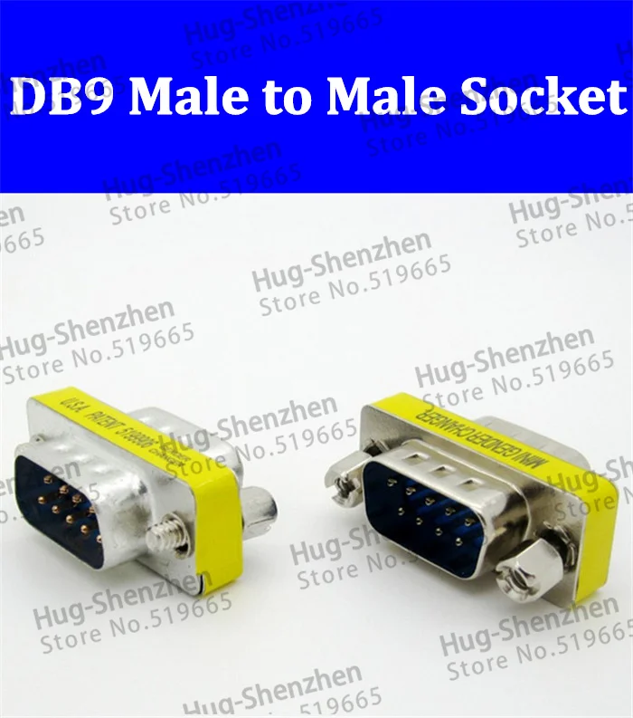 10pcs/lot RS-232 RS232 9pin DB9 male to DB9 male Gender Changer adapter DB9 serial M-M Extender Connector Converter Coupler