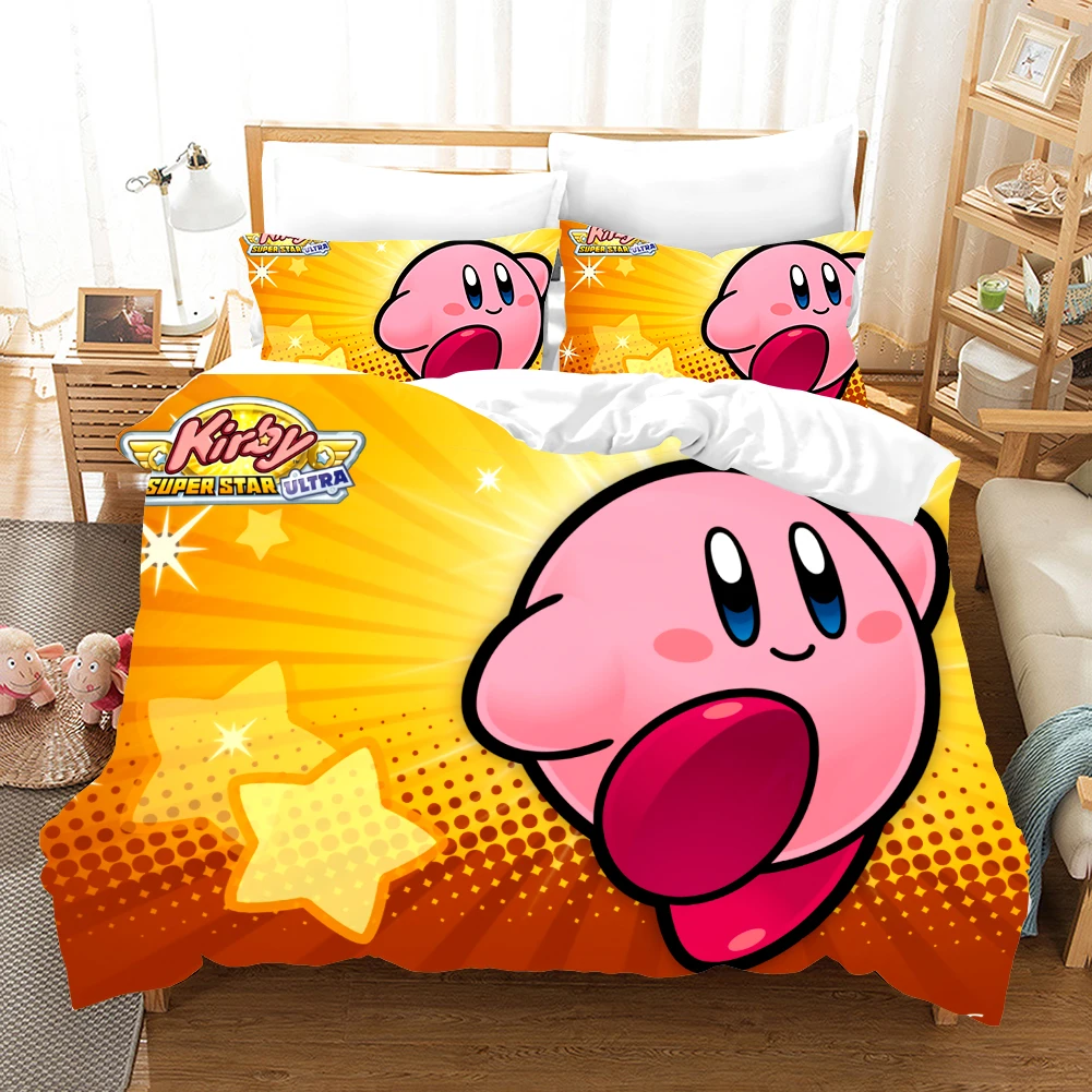 Kirby Cartoon game 3d Bedding Set Duvet Covers Pillowcases Cute Pink Ball Anime Comforter Bedding Sets Bedclothes Bed Linen
Kirby Cartoon game 3d Bedding Set Duvet Covers Pillowcases Cute Pink Ball Anime Comforter Bedding Sets Bedclothes Bed Linen