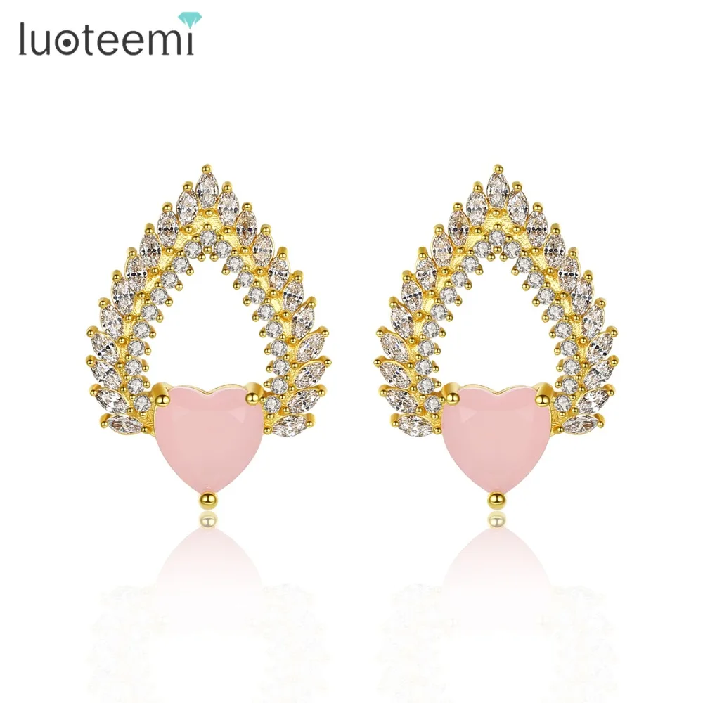 LUOTEEMI Exquisite Heart Stud Earrings for Women Wedding Party Cute Jewelry Luxury CZ Stone Double Colors Brinco Christmas Gift
LUOTEEMI Exquisite Heart Stud Earrings for Women Wedding Party Cute Jewelry Luxury CZ Stone Double Colors Brinco Christmas Gift