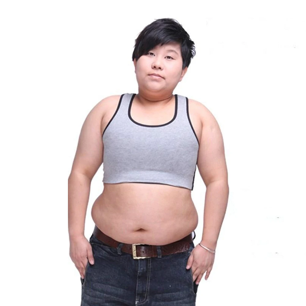 Women Lesbian Tomboy FTM Buckle Chest Breast Binder Crop Vest Tank Top Plus size