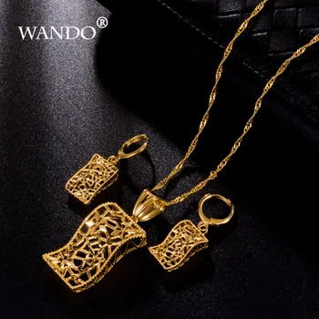 WANDO 18 Gold Color Jewelry Eritrea Sudan set African Nigeria Bridal Wedding Jewellery Pendant Necklace Earring Arab ws3
WANDO 18 Gold Color Jewelry Eritrea Sudan set African Nigeria Bridal Wedding Jewellery Pendant Necklace Earring Arab ws3