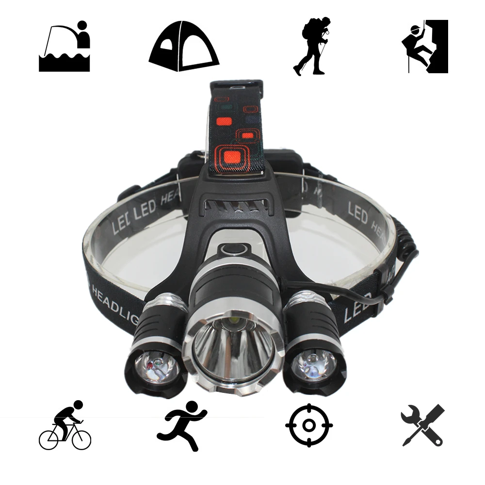 LED Headlamp T6 +2*R5 Headlight Rechargeable Head Lamp Lighting Flashlight Lantern Fishing Hunting Light +18650 Battery +Charger
LED Headlamp T6 +2*R5 Headlight Rechargeable Head Lamp Lighting Flashlight Lantern Fishing Hunting Light +18650 Battery +Charger