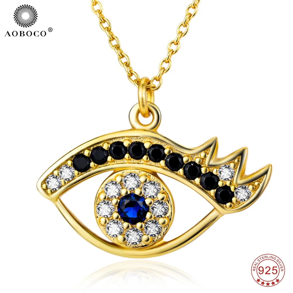 Fine Jewelry 925 Sterling Silver Necklace Crystal Evil Eye Gold Color Pendants Necklaces Fashion Jewelry For Women Gift GNX8743
Fine Jewelry 925 Sterling Silver Necklace Crystal Evil Eye Gold Color Pendants Necklaces Fashion Jewelry For Women Gift GNX8743