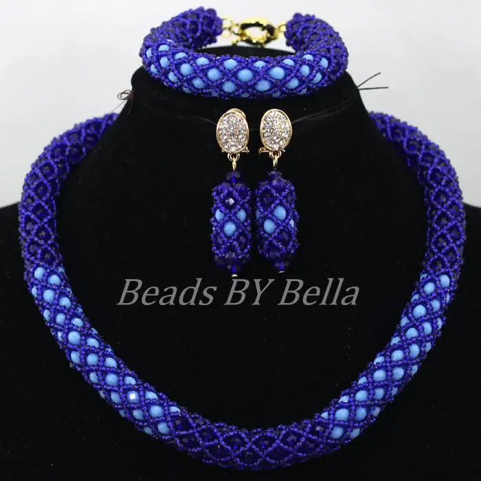 Royal Blue Seed Beads Braid African Costume Jewelry Sets For Women Nigerian Wedding Choker Necklace Crystal Free Shipping ABK537
Royal Blue Seed Beads Braid African Costume Jewelry Sets For Women Nigerian Wedding Choker Necklace Crystal Free Shipping ABK537