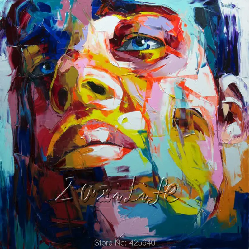 Palette knife painting portrait Palette knife Face Oil painting Impasto figure on canvas Hand painted Francoise Nielly 14-50
Palette knife painting portrait Palette knife Face Oil painting Impasto figure on canvas Hand painted Francoise Nielly 14-50