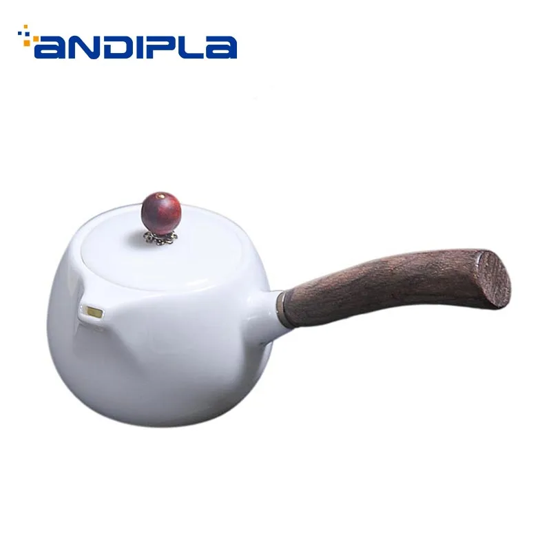 180ml Brief White Teapot Ceramic Jade Porcelain Natural Wood Handle Pot Tea Maker Kettle Chinese Kung Fu Tea Set Drinkware Craft
180ml Brief White Teapot Ceramic Jade Porcelain Natural Wood Handle Pot Tea Maker Kettle Chinese Kung Fu Tea Set Drinkware Craft