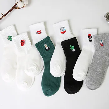 Japanese and Korean New Product Cute Creative Embroidery Ladies Tube Socks Cotton Casual Ladies Socks Women Sock
Japanese and Korean New Product Cute Creative Embroidery Ladies Tube Socks Cotton Casual Ladies Socks Women Sock