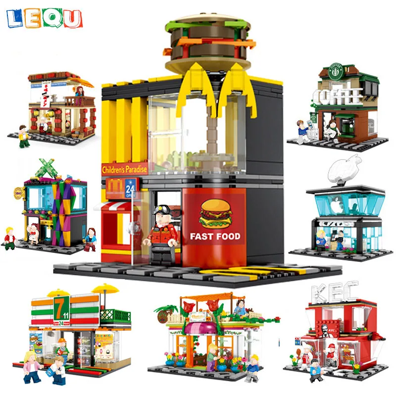 Mini City Street View Convenience Store Fast Food Restaurant Hamburger Store Coffee Shop Building Blocks Toys Bricks blocks
Mini City Street View Convenience Store Fast Food Restaurant Hamburger Store Coffee Shop Building Blocks Toys Bricks blocks