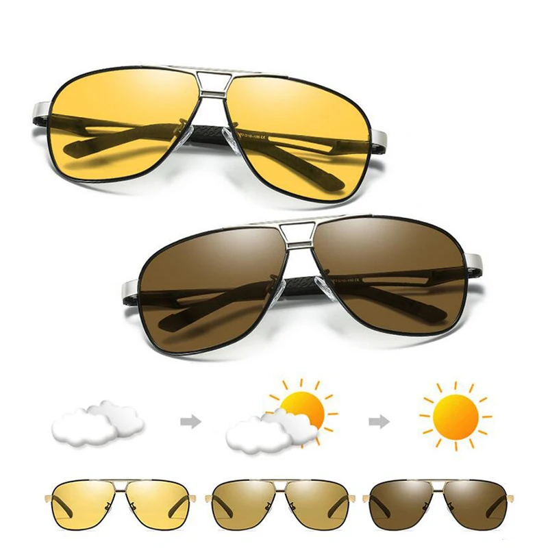 Photochromic Sunglasses Men Pilot Polarized Sun Glasses Retro Aviation Night Vision Glasses For Men's Chameleon Eyewear
Photochromic Sunglasses Men Pilot Polarized Sun Glasses Retro Aviation Night Vision Glasses For Men's Chameleon Eyewear