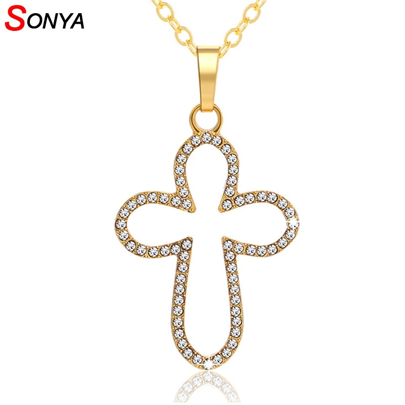 SONYA Gold/Silver Color Romantic Cross Pendant Necklaces For Women Fashion Long Necklaces Sweater Accessories Crystal Jewelry
SONYA Gold/Silver Color Romantic Cross Pendant Necklaces For Women Fashion Long Necklaces Sweater Accessories Crystal Jewelry