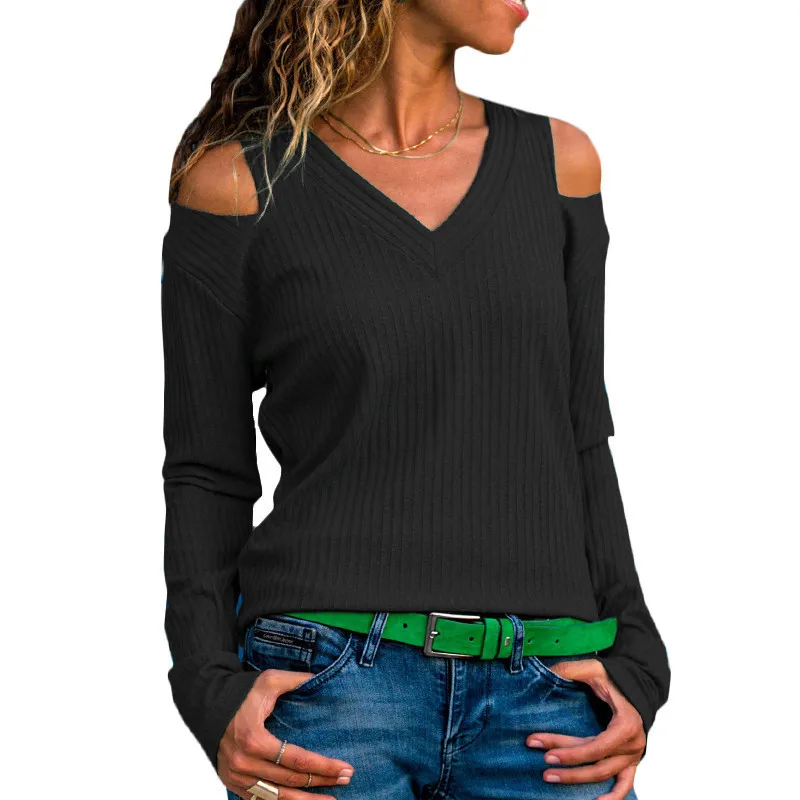 Sweaters Fashion Women Autumn Pullover Sexy V Neck Cold Shoulder Knitted Sweater Casual Solid Pure Loose Long Sleeve Top Jumper
Sweaters Fashion Women Autumn Pullover Sexy V Neck Cold Shoulder Knitted Sweater Casual Solid Pure Loose Long Sleeve Top Jumper