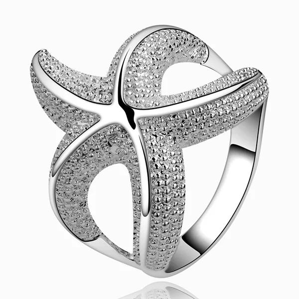 Silver Leading ring fashion personality simple and elegant Rings Stars starfish women cute nice simple ring R538
Silver Leading ring fashion personality simple and elegant Rings Stars starfish women cute nice simple ring R538