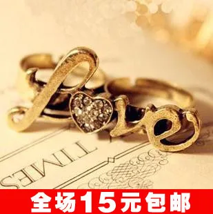 JD1249 2014 Women Bargains Jewelry Wholesale Rhinstone "Love" Letter Double Finger Ring Wedding Jewelry Ring Cirlets 15pcs/lot
JD1249 2014 Women Bargains Jewelry Wholesale Rhinstone "Love" Letter Double Finger Ring Wedding Jewelry Ring Cirlets 15pcs/lot