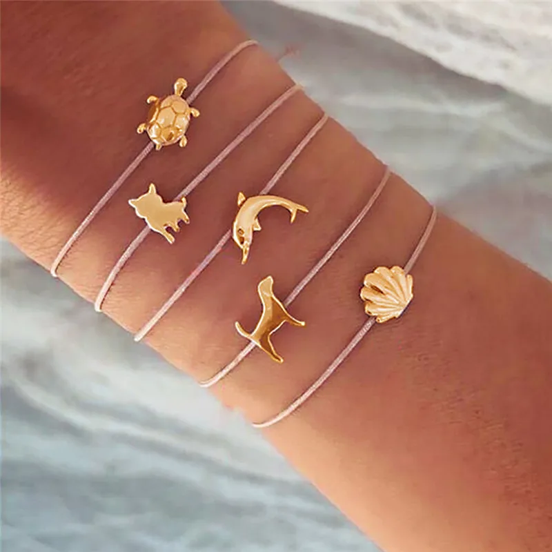 Modyle Bohemian 5pcs/set Gold Color Shell Turtle Dolphin Animal Charm Bracelets Bangles For Women Jewelry Gifts Dropshipping
Modyle Bohemian 5pcs/set Gold Color Shell Turtle Dolphin Animal Charm Bracelets Bangles For Women Jewelry Gifts Dropshipping