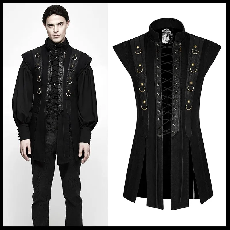 PUNK RAVE Men Steampunk Rock Black Vest Coat Fashion Cool Performance Formal Party Jacket Coat Gothic Waistcoat Men's Vest
PUNK RAVE Men Steampunk Rock Black Vest Coat Fashion Cool Performance Formal Party Jacket Coat Gothic Waistcoat Men's Vest