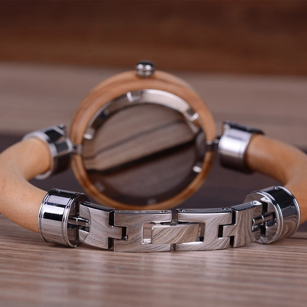 BEWELL Ladies Slimline Wooden Band Quartz Watch BEWELL Ladies Slimline Wooden Band Quartz Watch