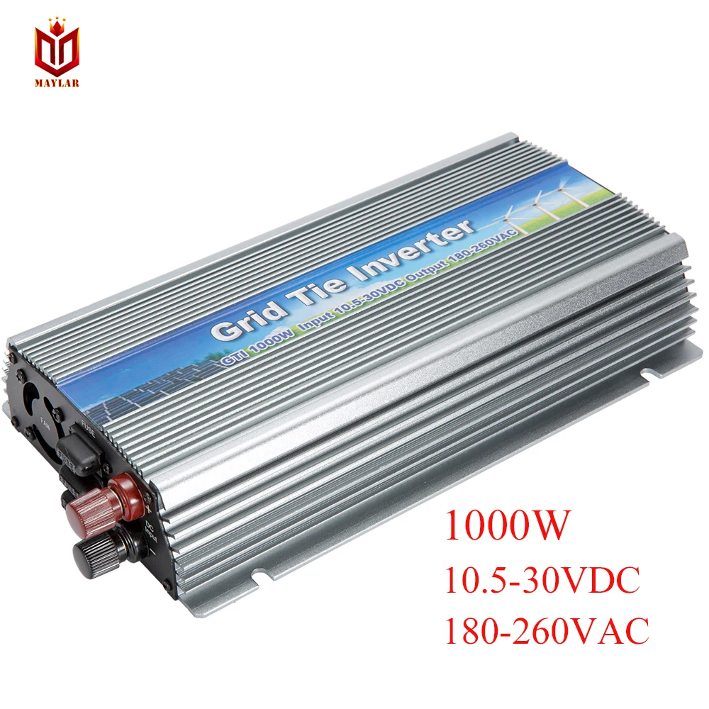 MAYLAR @ 10.5-30VDC,1000W Pure Sine Wave Solar Grid Tie micro inverter180-260VAC, for Vmp18V Panels solar home system
MAYLAR @ 10.5-30VDC,1000W Pure Sine Wave Solar Grid Tie micro inverter180-260VAC, for Vmp18V Panels solar home system