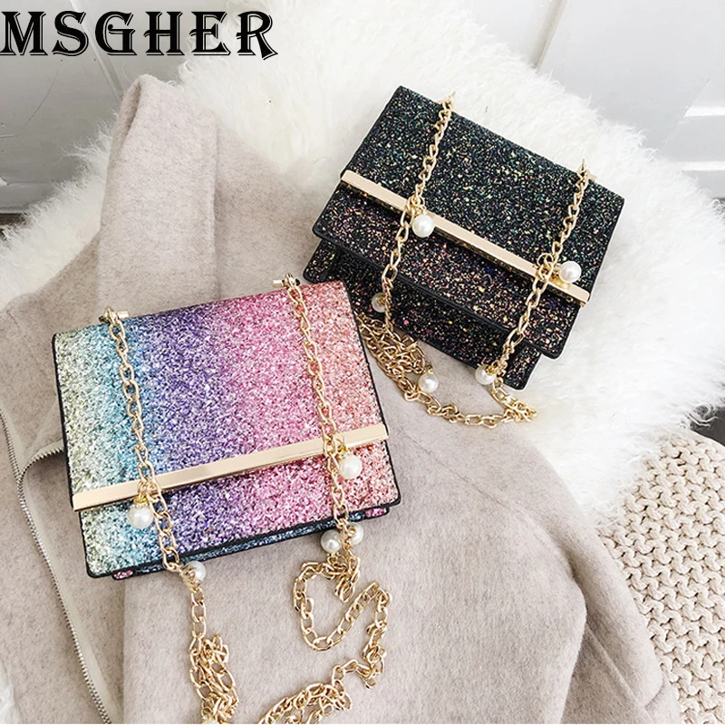 MSGHER Shoulder Women Summer Fashion Sequired Small Bags High Quality Chain Crossbody Bags Casual Pearl Messager Bags
MSGHER Shoulder Women Summer Fashion Sequired Small Bags High Quality Chain Crossbody Bags Casual Pearl Messager Bags