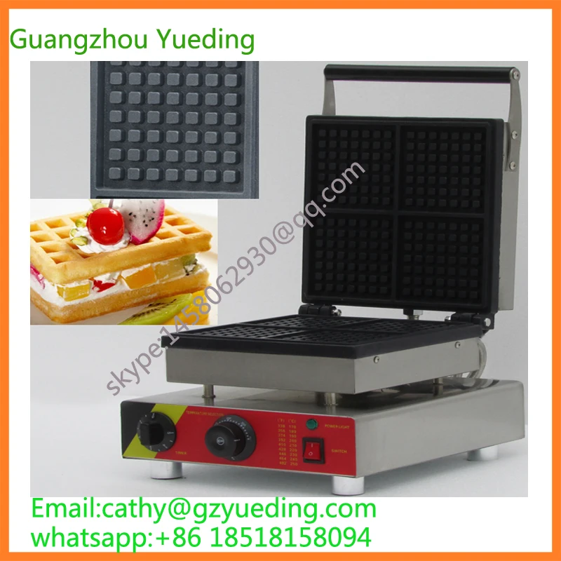 

Commercial four Slices Rectangle Egg Waffle Making Machine Rectangle Belgian Waffle Maker waffle baker machine