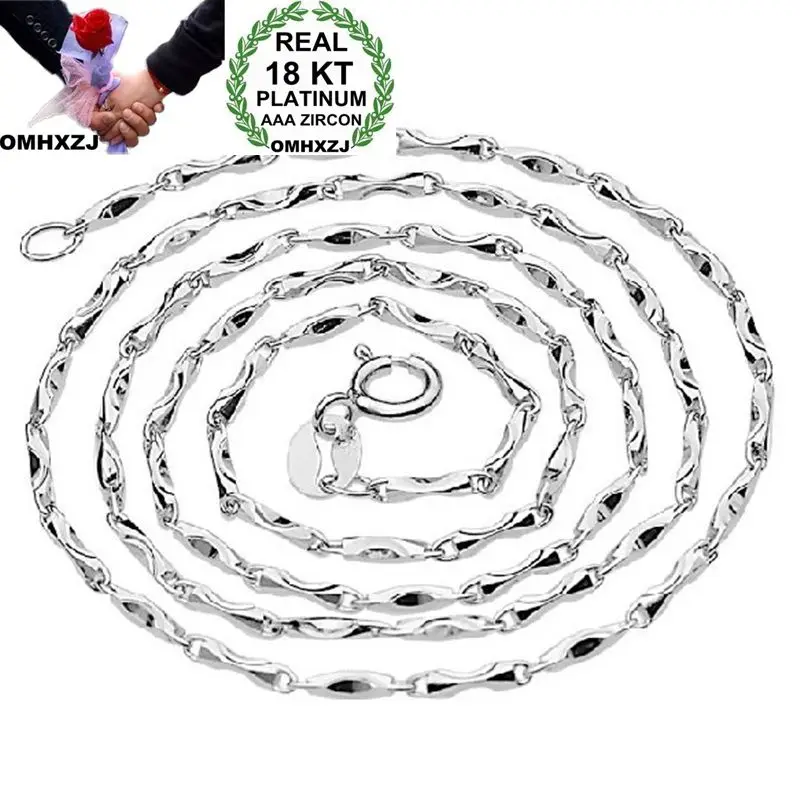 OMHXZJ Wholesale European Fashion Woman Man Party Wedding Gift Ingot Chain 18KT White Gold Chain Necklace NA217
OMHXZJ Wholesale European Fashion Woman Man Party Wedding Gift Ingot Chain 18KT White Gold Chain Necklace NA217