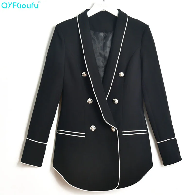 QYFCIOUFU 2019 Spring Autumn Fashion Jacket Blazer Women Suit Long Sleeves double breasted Blazer Single Button Blazers Jackets
QYFCIOUFU 2019 Spring Autumn Fashion Jacket Blazer Women Suit Long Sleeves double breasted Blazer Single Button Blazers Jackets