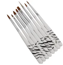 2017 Novo 8 Pçs/set Projeto Escova Gel UV Nail Art Manicure Acrílico Dotting Pintura Desenho Polonês Escova Pen Tool Set(China)