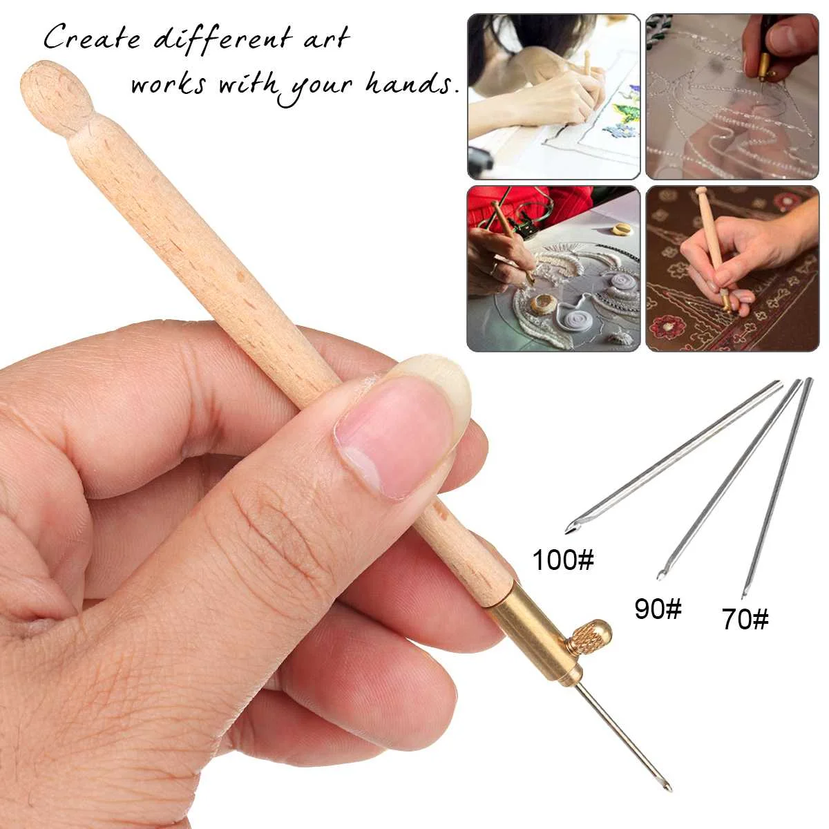 Tambour Hook 3Needle 70 90-120 Embroidery Tool Sequins Bead Neddle Set Tool Kit DIY Handmade Craft Sewing Crochet Wood Handle
Tambour Hook 3Needle 70 90-120 Embroidery Tool Sequins Bead Neddle Set Tool Kit DIY Handmade Craft Sewing Crochet Wood Handle