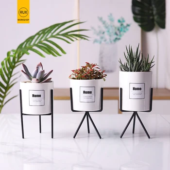 RUX WORKSHOP Ceramic Flower Planters with Iron Shelf Succulent Plant Pot Home Garden Decorative Flower Vase without plants
RUX WORKSHOP Ceramic Flower Planters with Iron Shelf Succulent Plant Pot Home Garden Decorative Flower Vase without plants