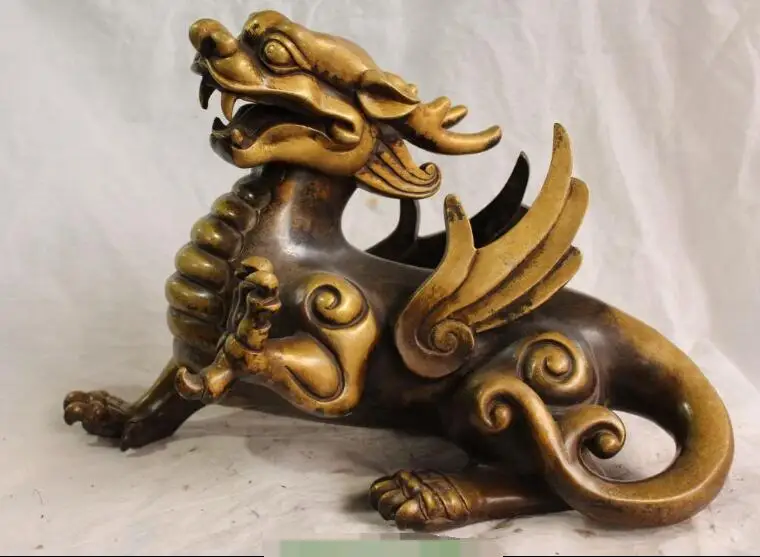 S2594 19" Chinese Bronze Phylactery Dragon Beast Pixiu unicorn Kylin Chi-lin Statue
S2594 19" Chinese Bronze Phylactery Dragon Beast Pixiu unicorn Kylin Chi-lin Statue