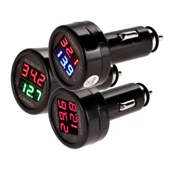 VODOOL 2 in 1 DC 12V-24V LED Digital Display Car Voltmeter Thermometer Cigarette Lighter Temperature Voltage Meter Monitor Gauge
VODOOL 2 in 1 DC 12V-24V LED Digital Display Car Voltmeter Thermometer Cigarette Lighter Temperature Voltage Meter Monitor Gauge