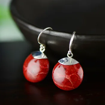 925 Sterling Silver Jewelry Natural Gemstone Coral Round Drop Earrings For Women Ladies Fine Jewellery Zilveren Oorbellen
925 Sterling Silver Jewelry Natural Gemstone Coral Round Drop Earrings For Women Ladies Fine Jewellery Zilveren Oorbellen