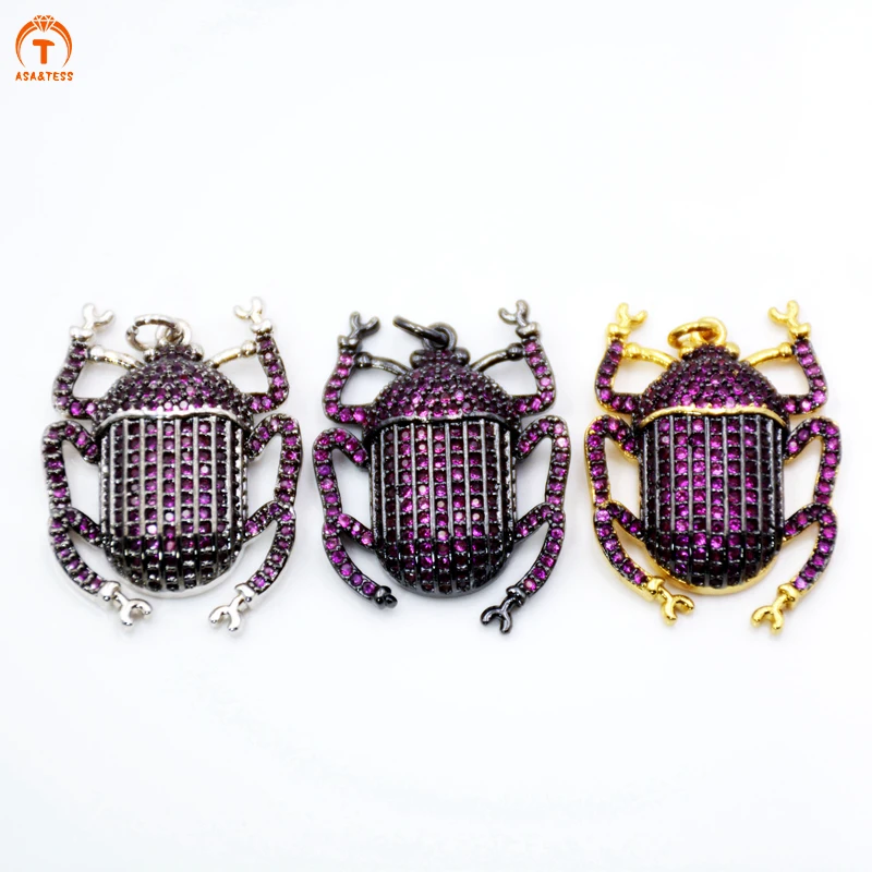 ASA&TESS Gold Black Silver Color beetle pendant Micro Pave CZ Colorful Cubic Zirconia Insect charms
ASA&TESS Gold Black Silver Color beetle pendant Micro Pave CZ Colorful Cubic Zirconia Insect charms