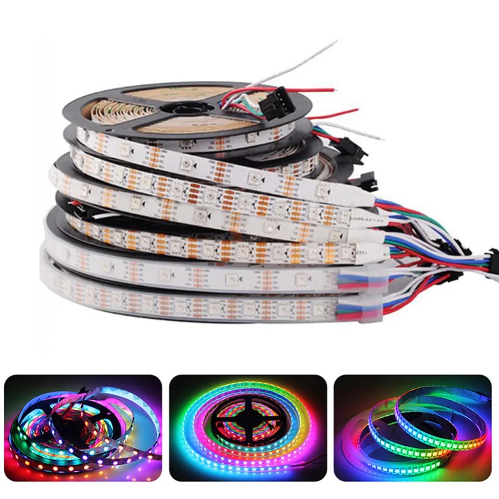 Led Strip IP30 IP65 IP67 DC5V WS2812B Smart IC RGB 5050 Color TV 1m 5m 30 60 74 96 144 pixels PC Screen Car Bar Home Decora
Led Strip IP30 IP65 IP67 DC5V WS2812B Smart IC RGB 5050 Color TV 1m 5m 30 60 74 96 144 pixels PC Screen Car Bar Home Decora