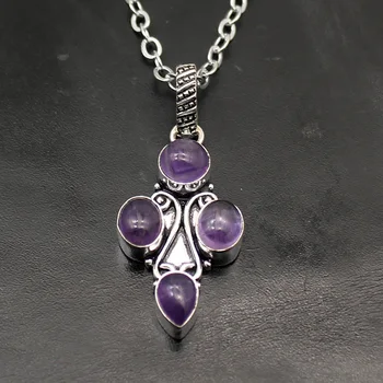Special Hot Sale Antique Purple Quartz Silver Color Charms Necklace Pendants AK103
Special Hot Sale Antique Purple Quartz Silver Color Charms Necklace Pendants AK103