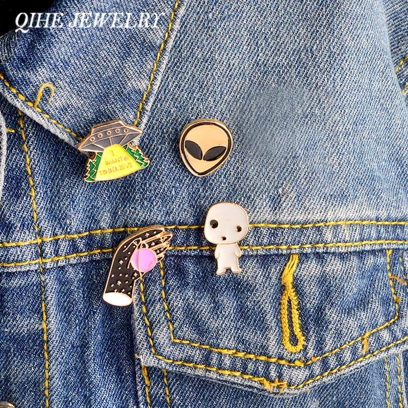 QIHE JEWELRY 4pcs/set ufo alien X-files I want to believe enamel pin badge UFO pin Alien pin Funny Space ET Galaxy gifs
QIHE JEWELRY 4pcs/set ufo alien X-files I want to believe enamel pin badge UFO pin Alien pin Funny Space ET Galaxy gifs