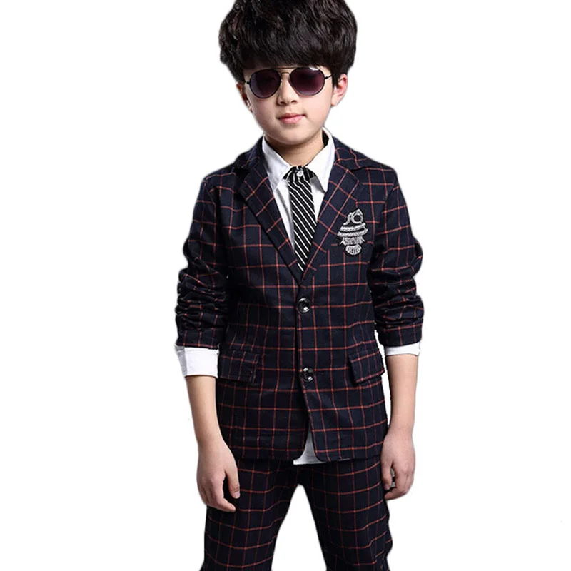 2018 New Boys Formal Suits for Weddings Brand England Style 5-13 year Child Plaid Formal Party Tuxedos kids Formal Suits
2018 New Boys Formal Suits for Weddings Brand England Style 5-13 year Child Plaid Formal Party Tuxedos kids Formal Suits