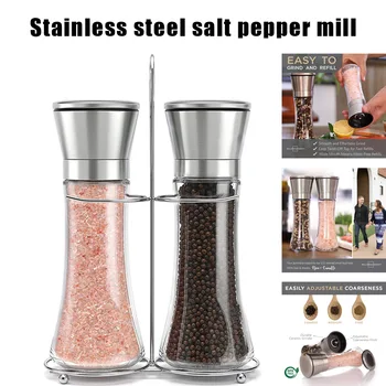 304 Stainless Steel Salt Pepper Grinder Shakers with Stand Kitchen Supplies XHC88
304 Stainless Steel Salt Pepper Grinder Shakers with Stand Kitchen Supplies XHC88