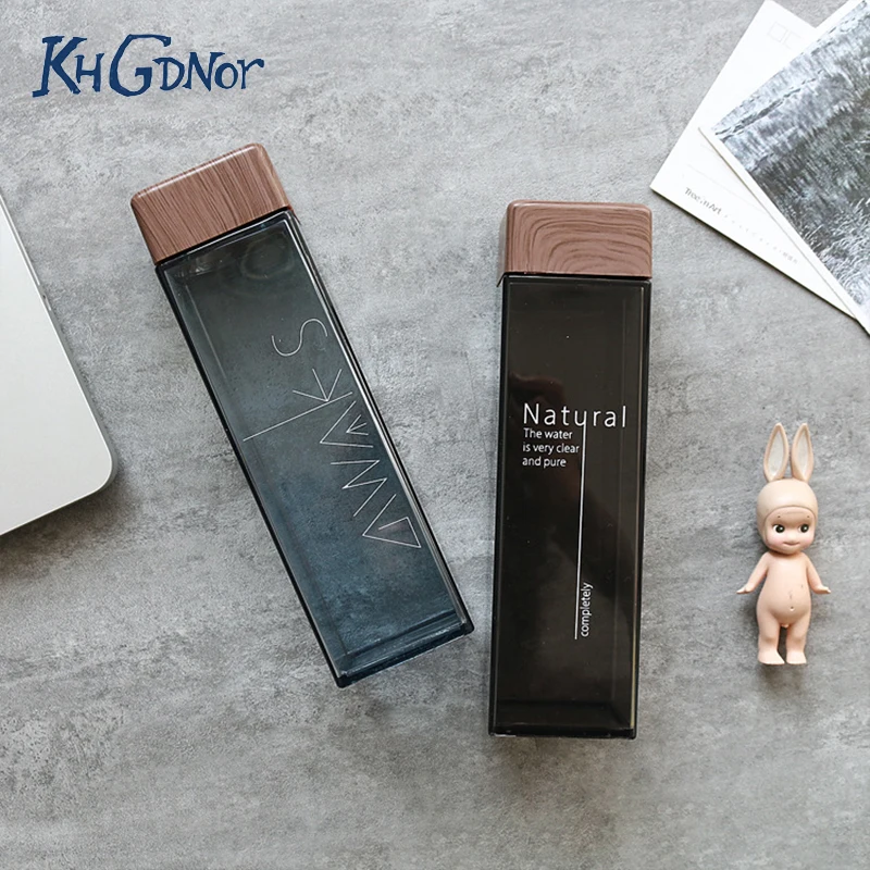 KHGDNOR Square Water Bottle Juice Drink Box Wood Grain Lid Plastic Sport Water Bottle High Quality Leak-proof Kettle
KHGDNOR Square Water Bottle Juice Drink Box Wood Grain Lid Plastic Sport Water Bottle High Quality Leak-proof Kettle