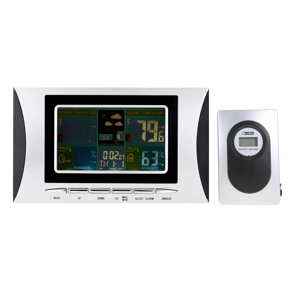 Weather Station Digital LCD Thermo-Hygrometer With Digital Alarm Clock Barometer Electronic Temperature Humidity Thermometer
Weather Station Digital LCD Thermo-Hygrometer With Digital Alarm Clock Barometer Electronic Temperature Humidity Thermometer