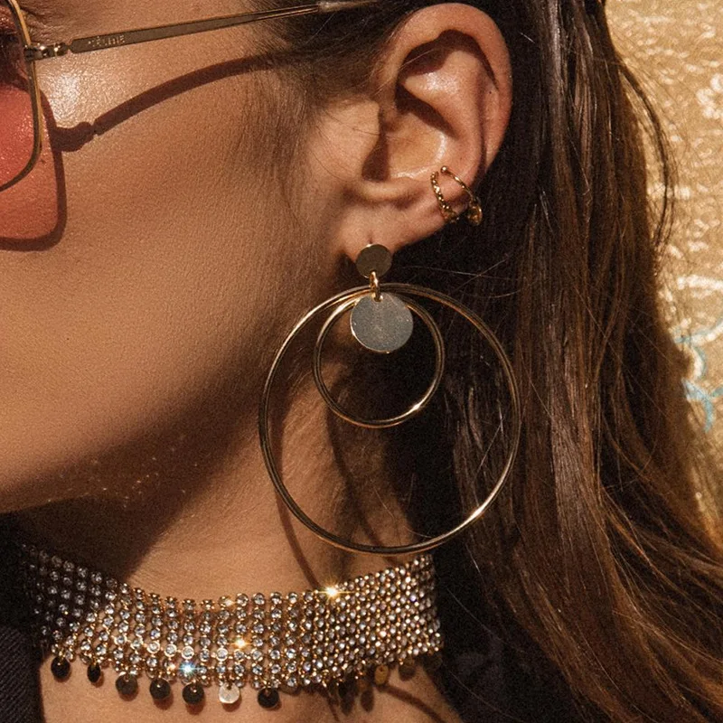 New Fashion Big&Small Circle Geometric Statement Drop Earrings Women Simple Metal Round Dangle Hanging Earrings Jewelry Brincos
New Fashion Big&Small Circle Geometric Statement Drop Earrings Women Simple Metal Round Dangle Hanging Earrings Jewelry Brincos