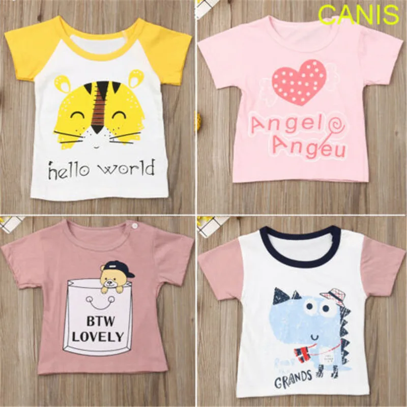 Toddler Kids Lovely summer Tee Tops Baby Boys Girls clothes pattern print T-shirt Short Sleeve Cotton Clothes 4 colors 0-4T
Toddler Kids Lovely summer Tee Tops Baby Boys Girls clothes pattern print T-shirt Short Sleeve Cotton Clothes 4 colors 0-4T