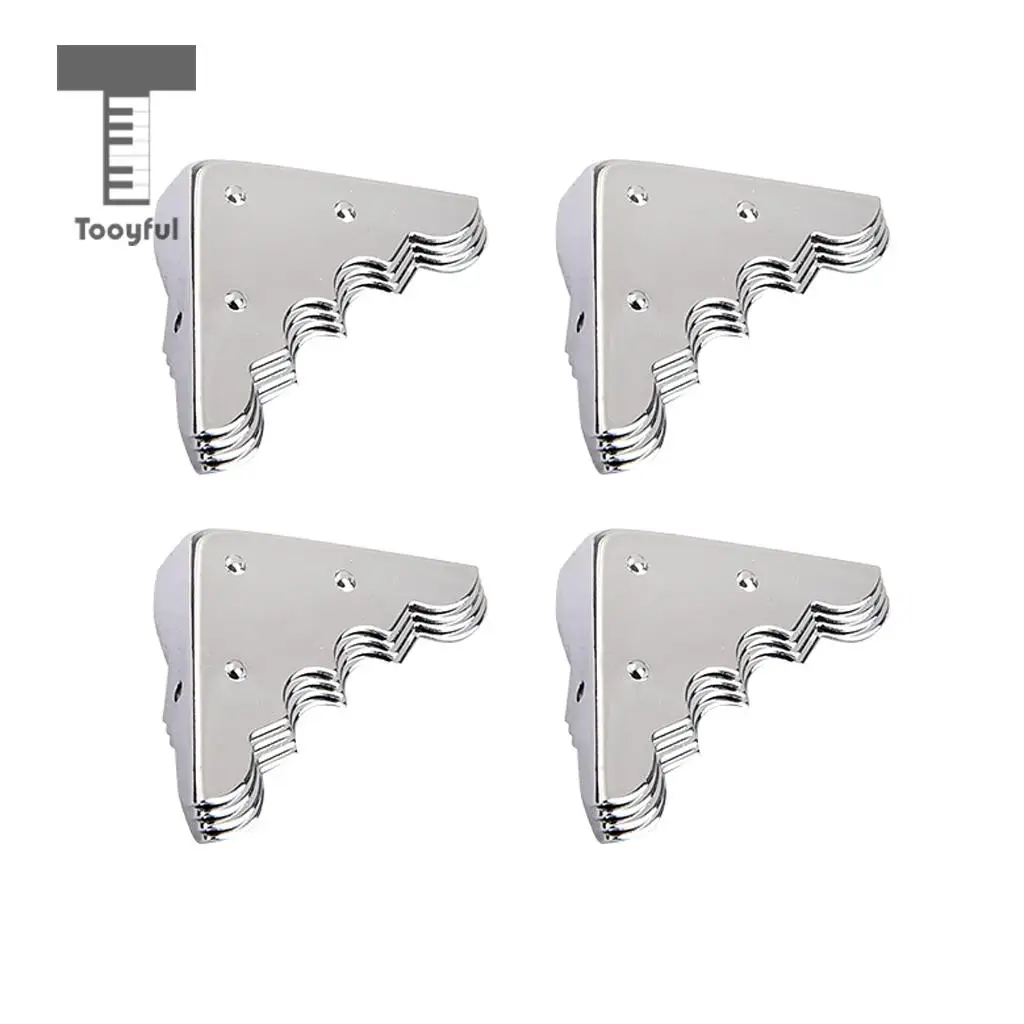 4pcs Nickel-plated Box/Cabinet Corners for Cigar Box Guitar Replacement 32x32mm