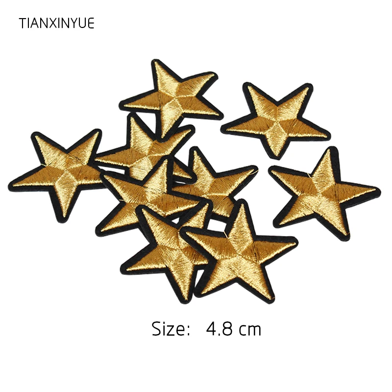 TIANXINYUE Brand 10 pcs Gold Star Embroidered Badges Iron On Patches For Clothing Cartoon Motif Applique Sticker For Clothes
TIANXINYUE Brand 10 pcs Gold Star Embroidered Badges Iron On Patches For Clothing Cartoon Motif Applique Sticker For Clothes