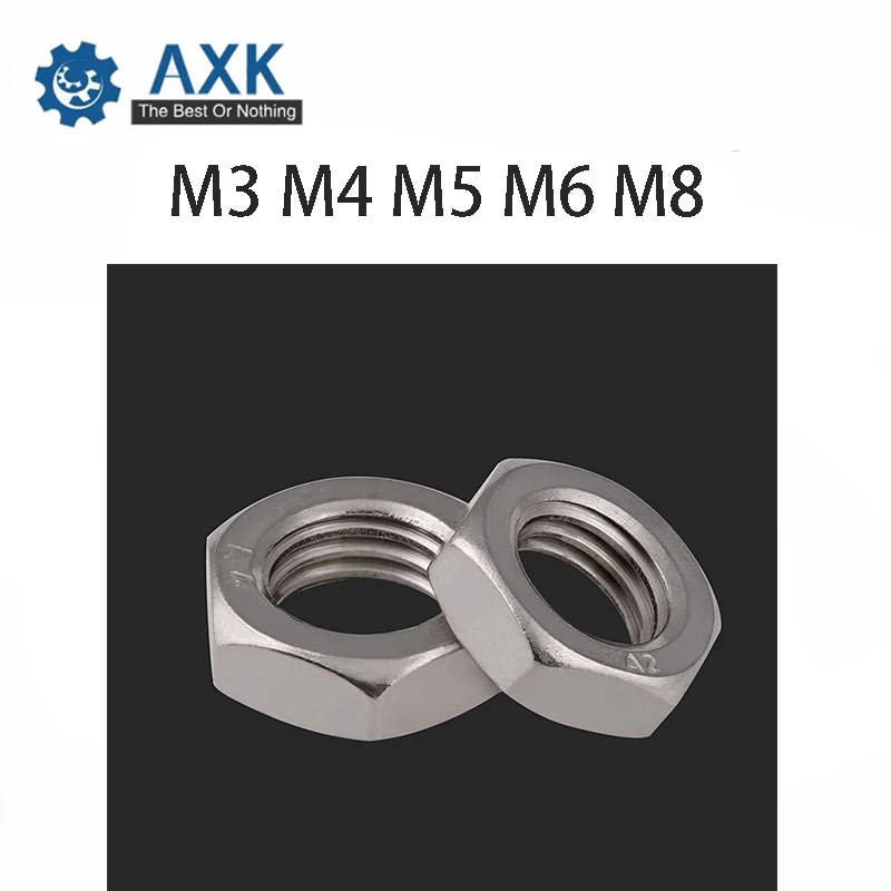 50Pcs DIN439 GB6172 M3 M4 M5 M6 M8 304 Stainless Steel Hexagonal Nut Thin Hex Nuts
50Pcs DIN439 GB6172 M3 M4 M5 M6 M8 304 Stainless Steel Hexagonal Nut Thin Hex Nuts